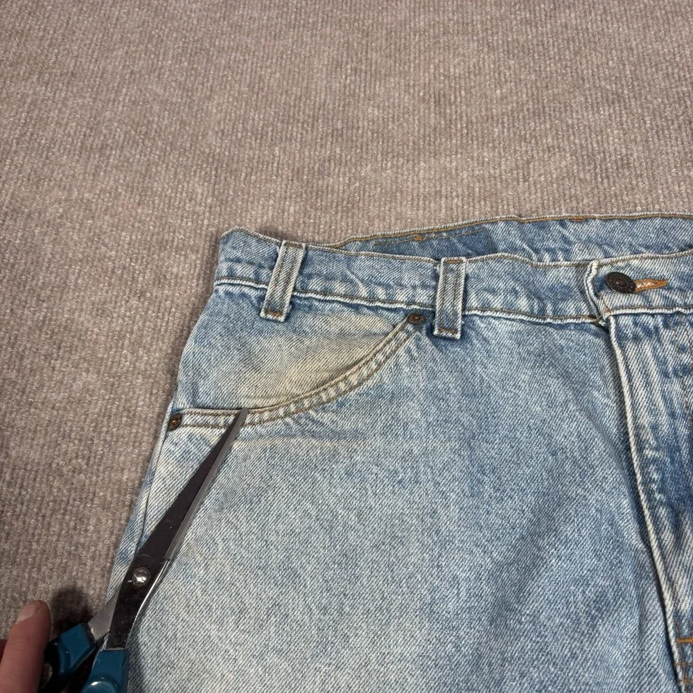 Vintage Levis 506 Jeans Mens 34x30 (Tag 36x30) Orange Tab Blue Denim Made In USA